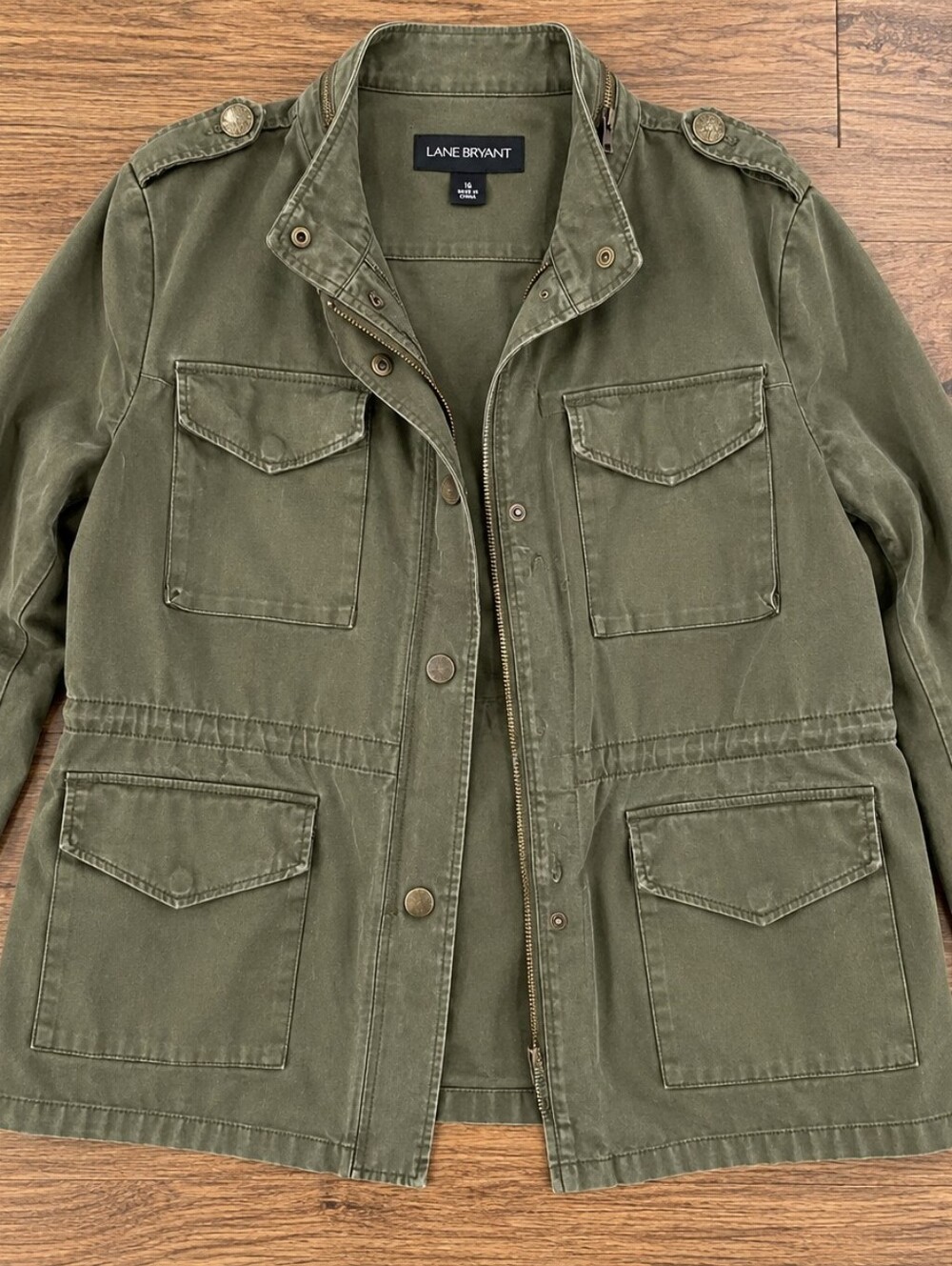 Lane Bryant Olive Utility Field Jacket